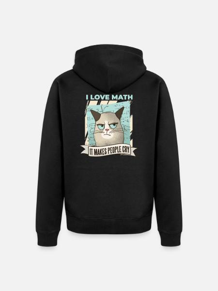 Matemáticas Amor Llorando Matemáticos Gatos Gato Amor - Chaqueta con capucha prémium ecológica unisex - negro