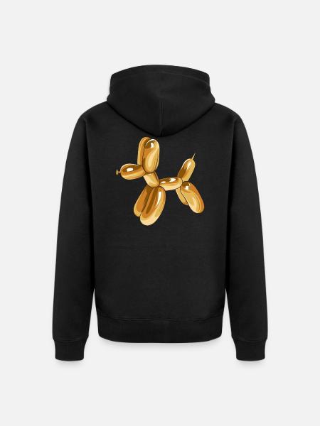 Balloon Dog Silver - Unisex Premium Bio Zip Hoodie - Schwarz