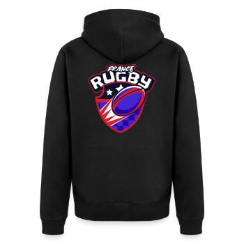 Fans de rugby france blason - Veste à capuche bio Premium Unisexe - noir - Dos - Nico (187cm)