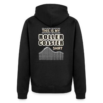 C’est mon pull de rollercoaster parc de loisirs - Veste à capuche bio Premium Unisexe - noir - Dos - Nico (187cm)