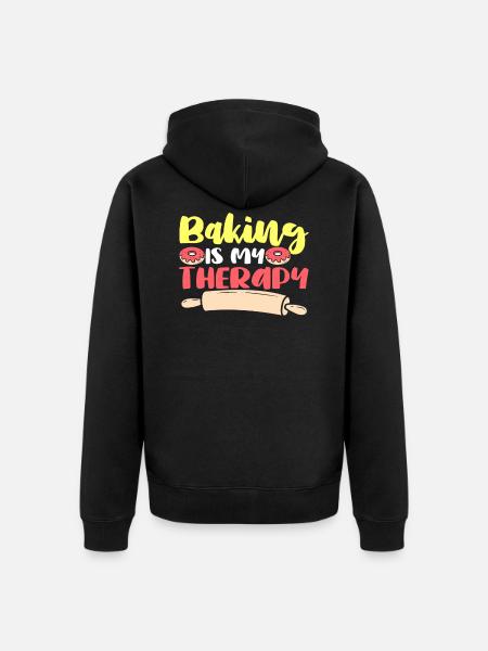 Baking Therapy Backen Beignets - Veste à capuche bio Premium Unisexe - noir