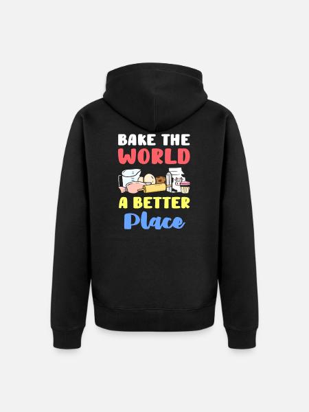 Baking Baker - Unisex Premium Organic Zip Hoodie - black