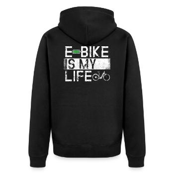 Ebike Cyclisme Retro E vélo vélo batterie vélo - Veste à capuche bio Premium Unisexe - noir - Dos - Nico (187cm)