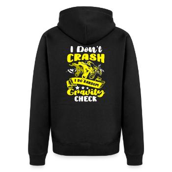 Fahrradfahrer Radtour Crash Random Gravity Check - Unisex Premium Bio Zip Hoodie - Schwarz - Hinten - Nico (187cm)