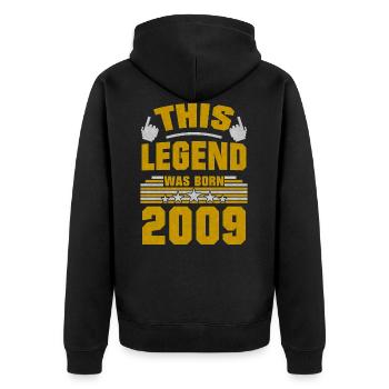 Cette légende 2009 Né anniversaire cadeau - Veste à capuche bio Premium Unisexe - noir - Dos - Nico (187cm)