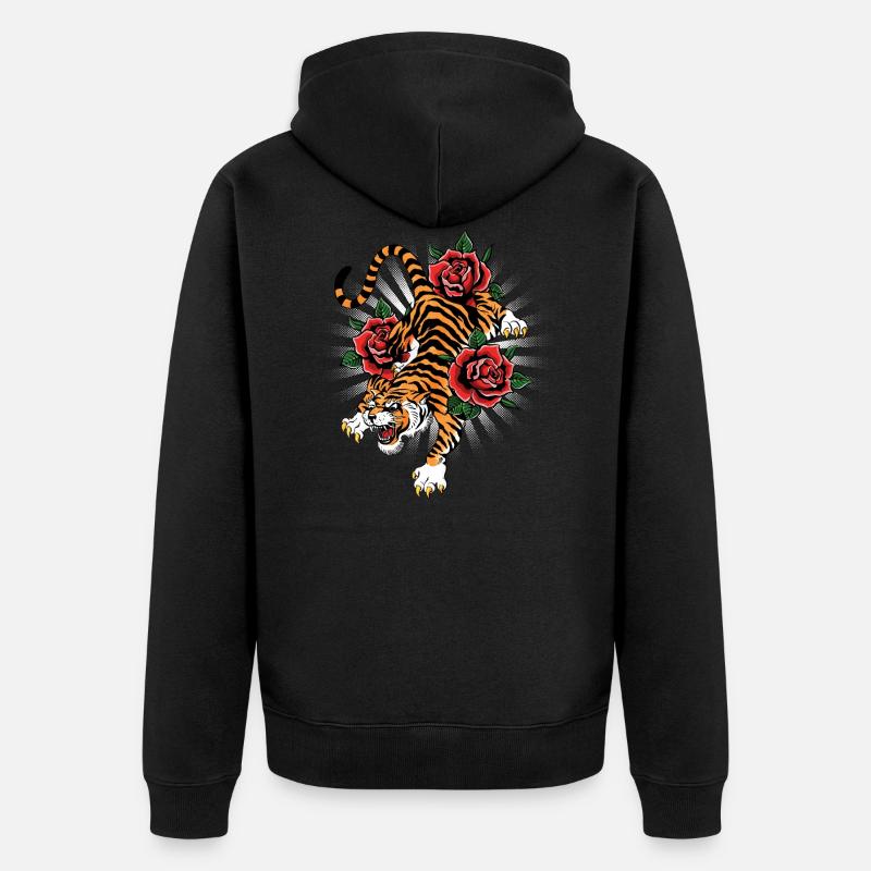 Tiger - Unisex Premium Bio Zip Hoodie - Schwarz
