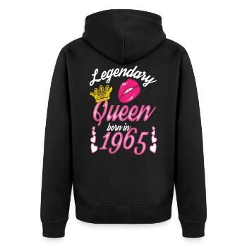 Reine 1965 Naissance anniversaire cadeau femmes - Veste à capuche bio Premium Unisexe - noir - Dos - Nico (187cm)