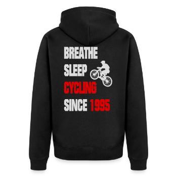 1995 Cycliste né Aime Son Vélo - Veste à capuche bio Premium Unisexe - noir - Dos - Nico (187cm)