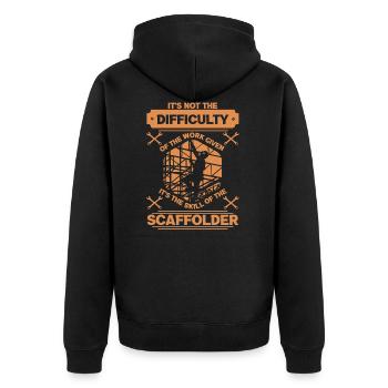 Scaffolding Scaffolding Scaffolding Craftsmen Construction Site - Unisex Premium Organic Zip Hoodie - black - Back - Nico (187cm)