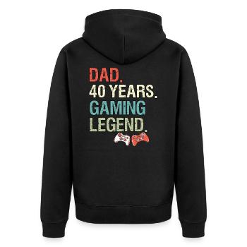 Lustige Gaming Sprüche Dad 40 Geburtstag Gamer - Unisex Premium Bio Zip Hoodie - Schwarz - Hinten - Nico (187cm)