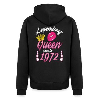 1972 Naissance Reine Légendes Anniversaire femmes - Veste à capuche bio Premium Unisexe - noir - Dos - Nico (187cm)