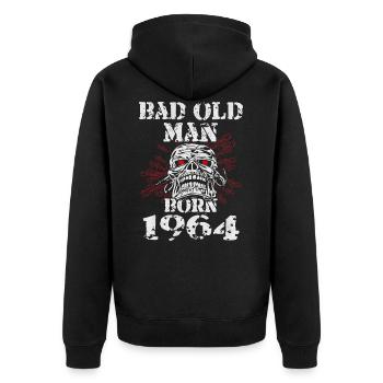 Méchant vieux homme 1964 Naissance cadeau anniversaire - Veste à capuche bio Premium Unisexe - noir - Dos - Nico (187cm)