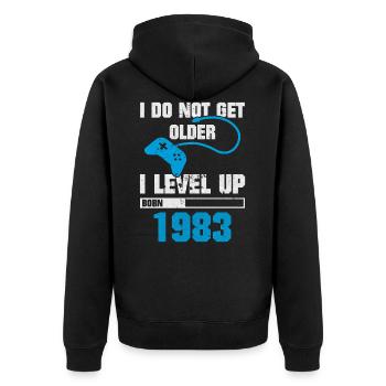 1983 Natif gamer anniversaire de jeu sort - Veste à capuche bio Premium Unisexe - noir - Dos - Nico (187cm)