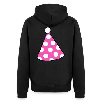 Party Geburtstagsparty Geburtstagsfeier Partyhut - Unisex Premium Bio Zip Hoodie - Schwarz - Hinten - Nico (187cm)