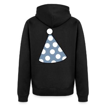 Fête d’anniversaire Fête d’anniversaire Célébrer Fête d’anniversaire Chapeau - Veste à capuche bio Premium Unisexe - noir - Dos - Nico (187cm)