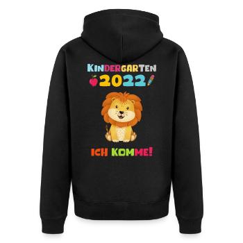 Kindergarten 2022 Ich Komme Löwe Geschenk Kinder - Unisex Premium Bio Zip Hoodie - Schwarz - Hinten - Nico (187cm)