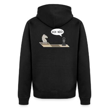 Och Nöö Lustiges Schach Spieler Schach - Unisex Premium Bio Zip Hoodie - Schwarz - Hinten - Nico (187cm)