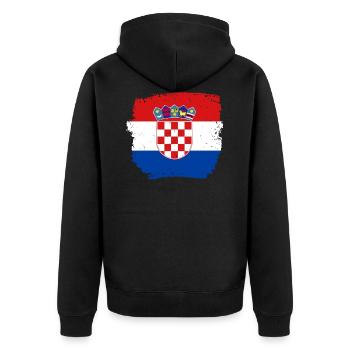 Hrvatska Pride Balkan Drapeau croate Croatie - Veste à capuche bio Premium Unisexe - noir - Dos - Nico (187cm)