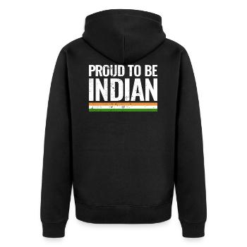 Fier d’être Indian Indian Flag India - Veste à capuche bio Premium Unisexe - noir - Dos - Nico (187cm)