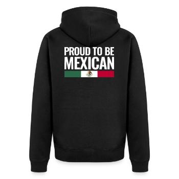 Proud To Be Mexican Mexico Vintage Mexican - Unisex Premium Organic Zip Hoodie - black - Back - Nico (187cm)