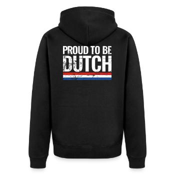 Proud To Be Dutch Netherlands Flag Netherlands - Unisex Premium Organic Zip Hoodie - black - Back - Nico (187cm)