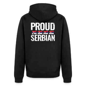 Fier Serbe Srbija Serbie Serbie Drapeau serbe - Veste à capuche bio Premium Unisexe - noir - Dos - Nico (187cm)