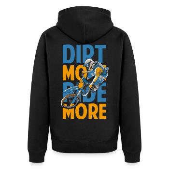Dirtbike Motorcyclist Bike Motor Race - Unisex Premium Organic Zip Hoodie - black - Back - Nico (187cm)