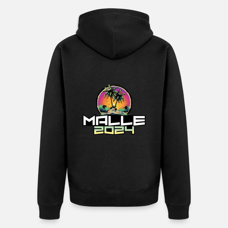 Malle 2024 Palmiers de vacances - Veste à capuche bio Premium Unisexe - noir