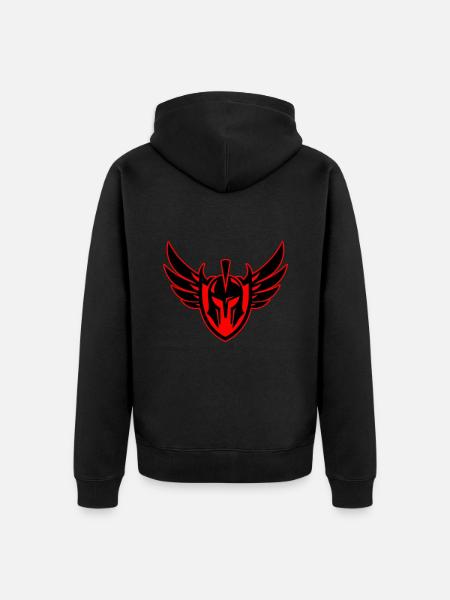 Spartan Warrior Helmet - Unisex Premium Organic Zip Hoodie - black