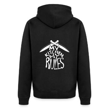 Chef my kitchen my rules cadeau cool cuisinier - Veste à capuche bio Premium Unisexe - noir - Dos - Nico (187cm)
