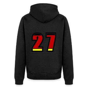 27 Number Germany Jersey - Unisex Premium Organic Zip Hoodie - black - Back - Nico (187cm)