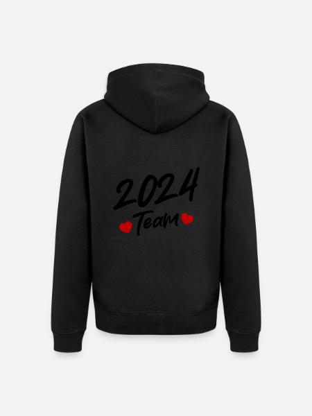 2024 Team Heart - Unisex Premium Organic Zip Hoodie - black
