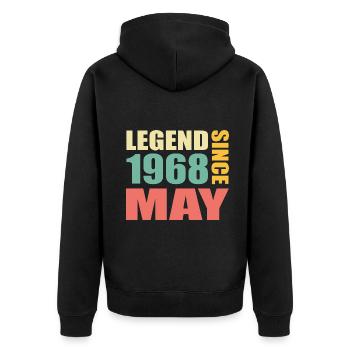 55ème anniversaire mai millésime 1968 idée cadeau - Veste à capuche bio Premium Unisexe - noir - Dos - Nico (187cm)