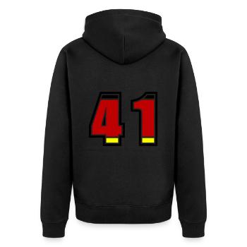 41 Numéro Allemagne Jersey - Veste à capuche bio Premium Unisexe - noir - Dos - Nico (187cm)