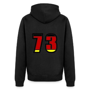 73 Number Germany Jersey - Unisex Premium Organic Zip Hoodie - black - Back - Nico (187cm)