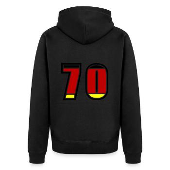 70 Number Germany Jersey - Unisex Premium Organic Zip Hoodie - black - Back - Nico (187cm)