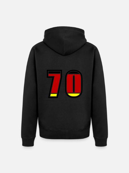 70 Number Germany Jersey - Unisex Premium Organic Zip Hoodie - black