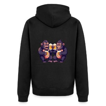 Gorille Comic Bière Drôle Booze - Veste à capuche bio Premium Unisexe - noir - Dos - Nico (187cm)