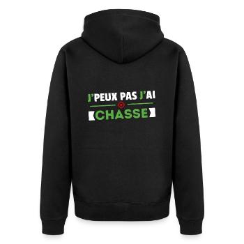 J PEUX PAS J AI CHASSE CADEAU HUMOUR PAPA CHASSEUR - Veste à capuche bio Premium Unisexe - noir - Dos - Nico (187cm)