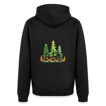 Forêt, Arbres, Nature - Veste à capuche bio Premium Unisexe - noir - Dos - Nico (187cm)
