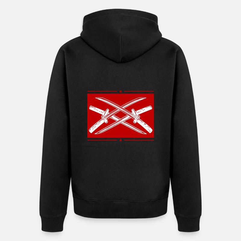 Samurai Schwert Element - Unisex Premium Bio Zip Hoodie - Schwarz