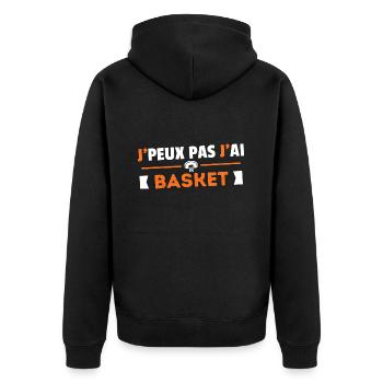 Je Peux Pas J'ai Baket Idée Cadeau Basketball - Veste à capuche bio Premium Unisexe - noir - Dos - Nico (187cm)