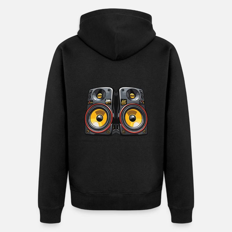 Musique Boxe Symbole Basse - Veste à capuche bio Premium Unisexe - noir