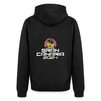 Gran Canaria 2024 Holiday Palm Trees - Unisex Premium Organic Zip Hoodie - black - Back - Nico (187cm)