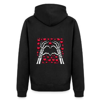 Squelette main coeur Saint-Valentin copain amour plaisir - Veste à capuche bio Premium Unisexe - noir - Dos - Nico (187cm)