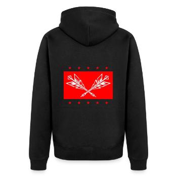 Dartpfeile Darts Sport - Unisex Premium Bio Zip Hoodie - Schwarz - Hinten - Nico (187cm)