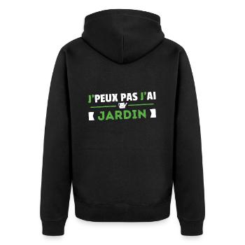 Je Peux Pas J'ai Jardin Cadeau Jardinage Retraite - Veste à capuche bio Premium Unisexe - noir - Dos - Nico (187cm)