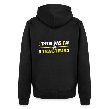 Je Peux Pas J'ai Tracteur Idée Cadeau Agriculteur - Veste à capuche bio Premium Unisexe - noir - Dos - Nico (187cm)