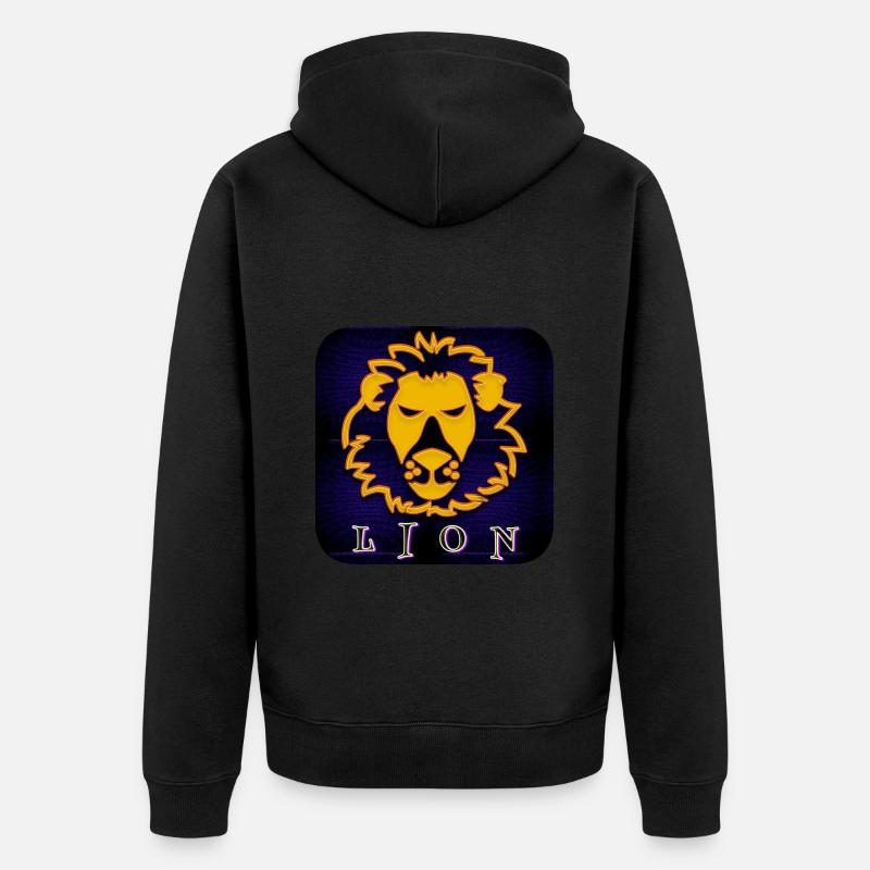 LION (Lion) - Veste à capuche bio Premium Unisexe - noir