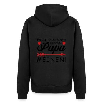 Es gibt nur einen besten Papa - Meinen! - Unisex Premium Bio Zip Hoodie - Schwarz - Hinten - Nico (187cm)